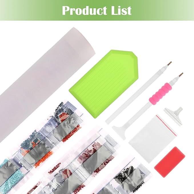 5D Diamond Painting Kit - Scenic Flowery City Street - Diamond Canvas