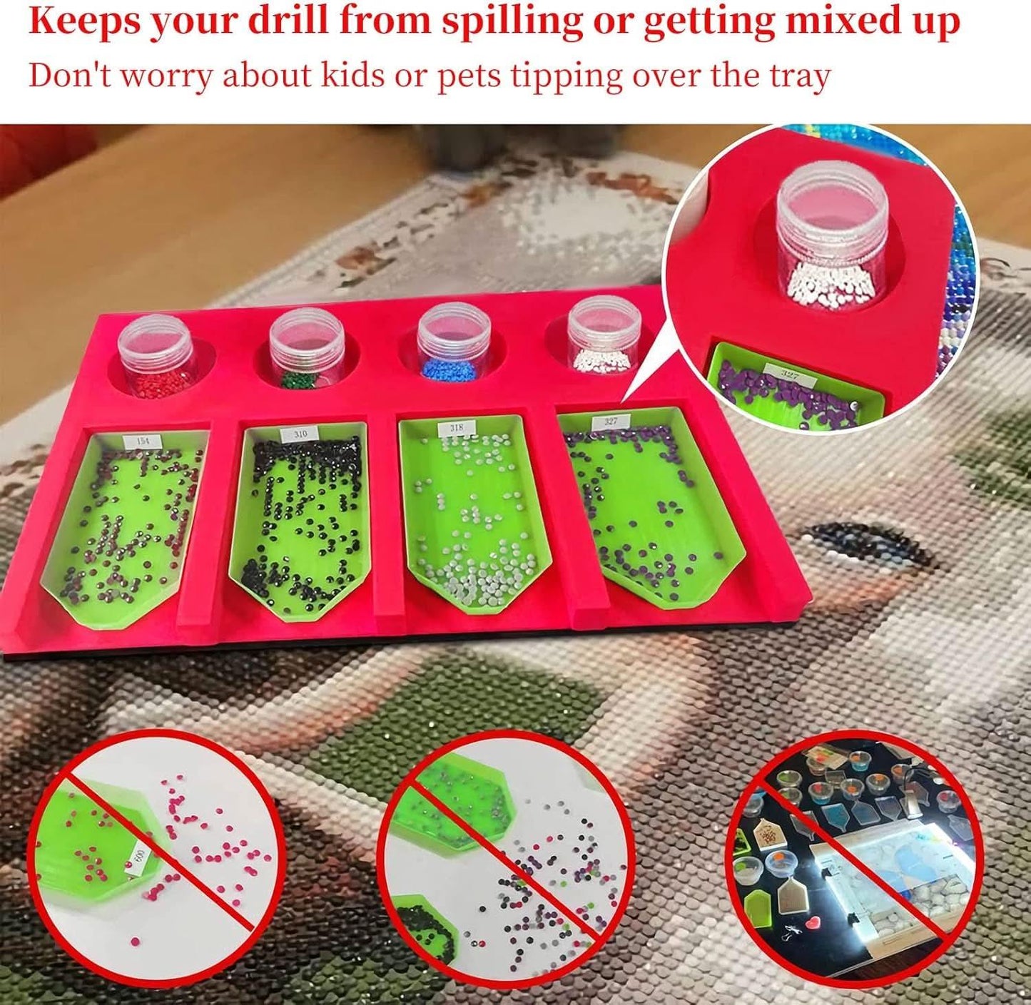 Diamond Bead Painting Tray Organizer - Diamond Canvas