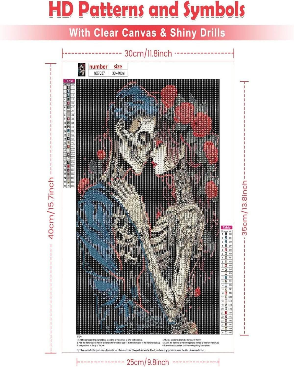 Skull Romance - Diamond Canvas