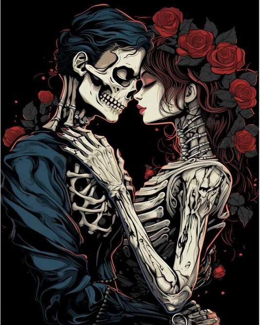 Skull Romance - Diamond Canvas